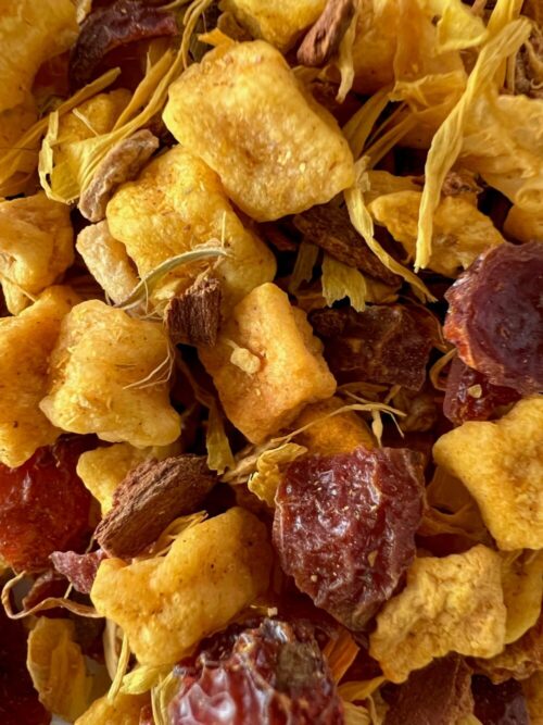 Mild And Fruity Turmeric Herbal loose-leaf tea retail/wholesale from Quite The Stir in PA