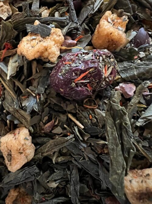 Warm and Nutty Cranberry Muffin Tea Green loose-leaf tea retail/wholesale from Quite The Stir in PA