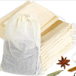 Quite The Stir cotton Cheese Cloth Bags for loose leaf tea and spices