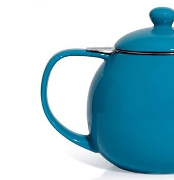 Quite The Stir Steel Blue Porcelain Tea Pot with infuser for loose leaf tea